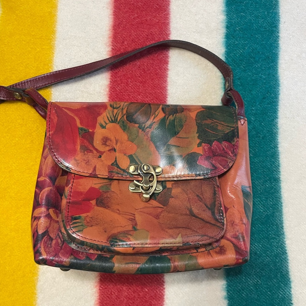 Floral Leather Crossbody Bag